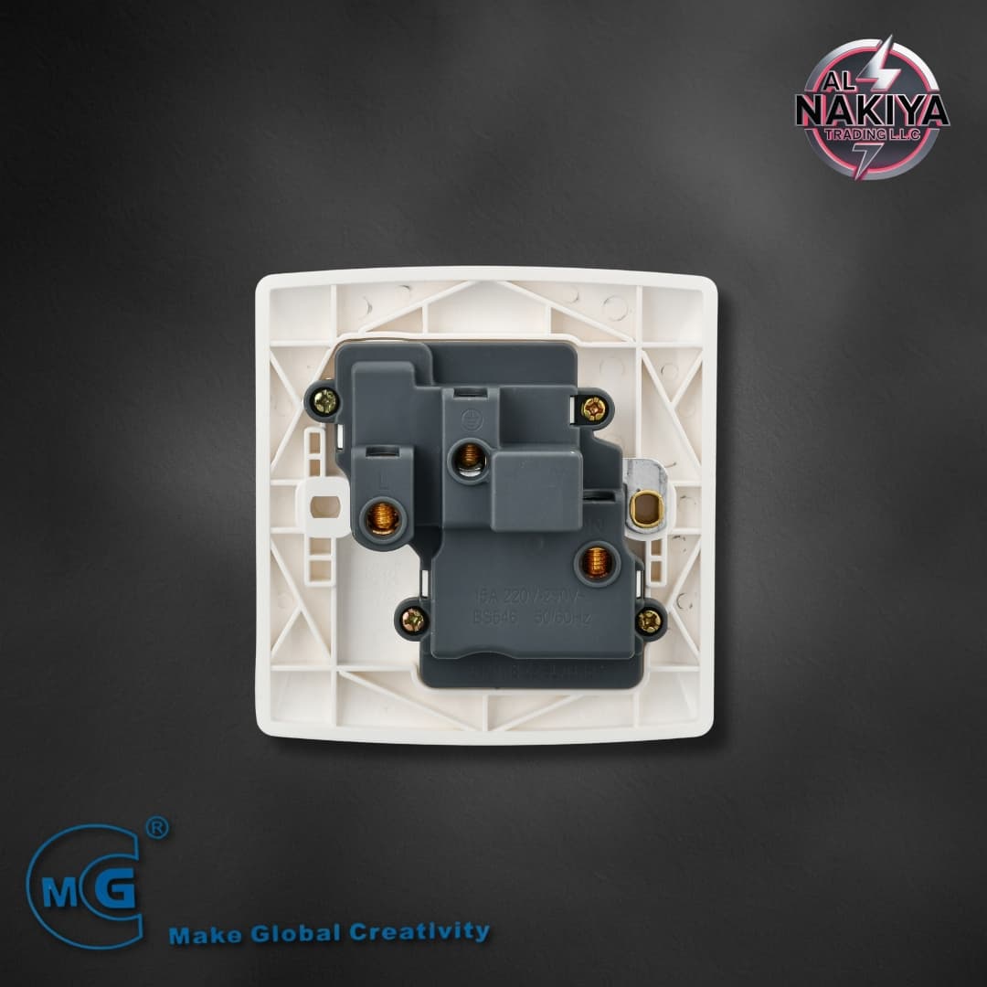 Multi 13A Socket With Switch And Neon (Big Button) (White+Gold)