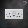 13A 2GANG DOUBLE SOCKET WITH SWITCH AND 2USB