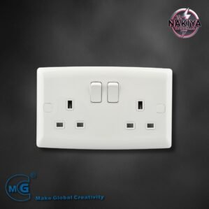 13A SOCKET DOUBLE WITH SWITCH AND NEON