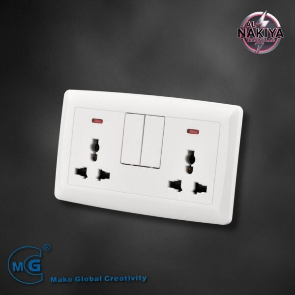 MULTI 13A SOCKET DOUBLE WITH SWITCH AND NEON
