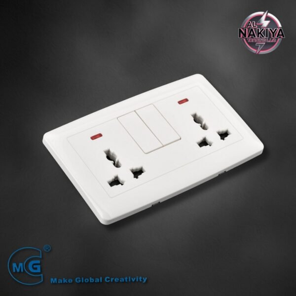 MULTI 13A SOCKET DOUBLE WITH SWITCH AND NEON