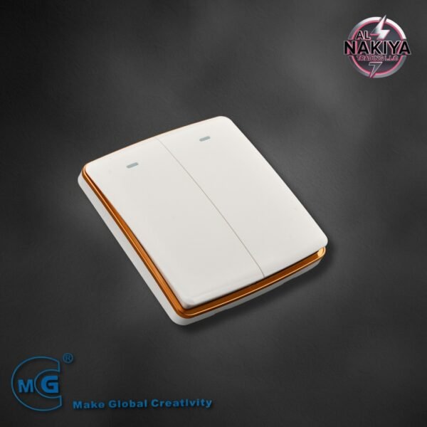 2G 1 WAY SWITCH (WHITE + GOLD)