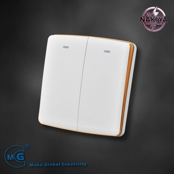 2G 1 WAY SWITCH (WHITE + GOLD)