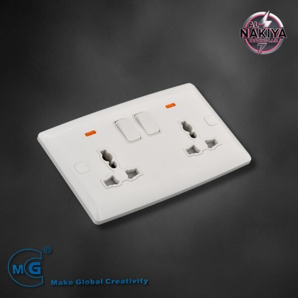 MULTI 13A SOCKET DOUBLE WITH SWITCH AND NEON