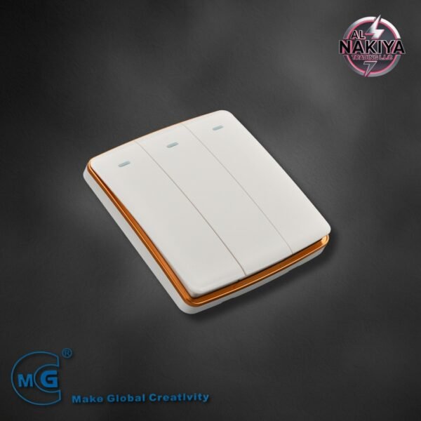 3G 1 WAY SWITCH (WHITE + GOLD)
