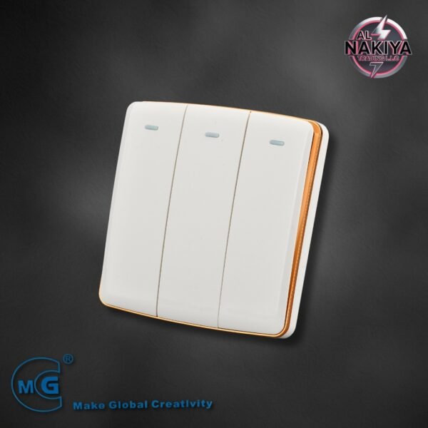 3G 1 WAY SWITCH (WHITE + GOLD)