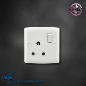 MULTI 13A SOCKET WITH SWITCH AND NEON (BIG BUTTON) (WHITE+GOLD)