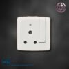 15A SOCKET WITH SWITCH AND NEON (BIG BUTTON) (WHITE+GOLD)
