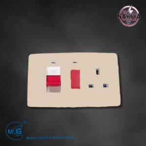45A COOKER SWITCH WITH NEON 3X6 (GOLD+GOLD)